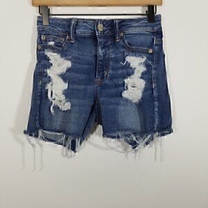 American Eagle Hi-Rise Shortie Jean Shorts Size 0
